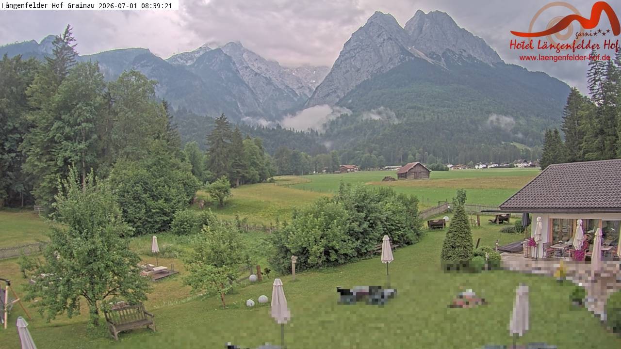 Archived image Grainau - Webcam Hotel Längenfelder Hof