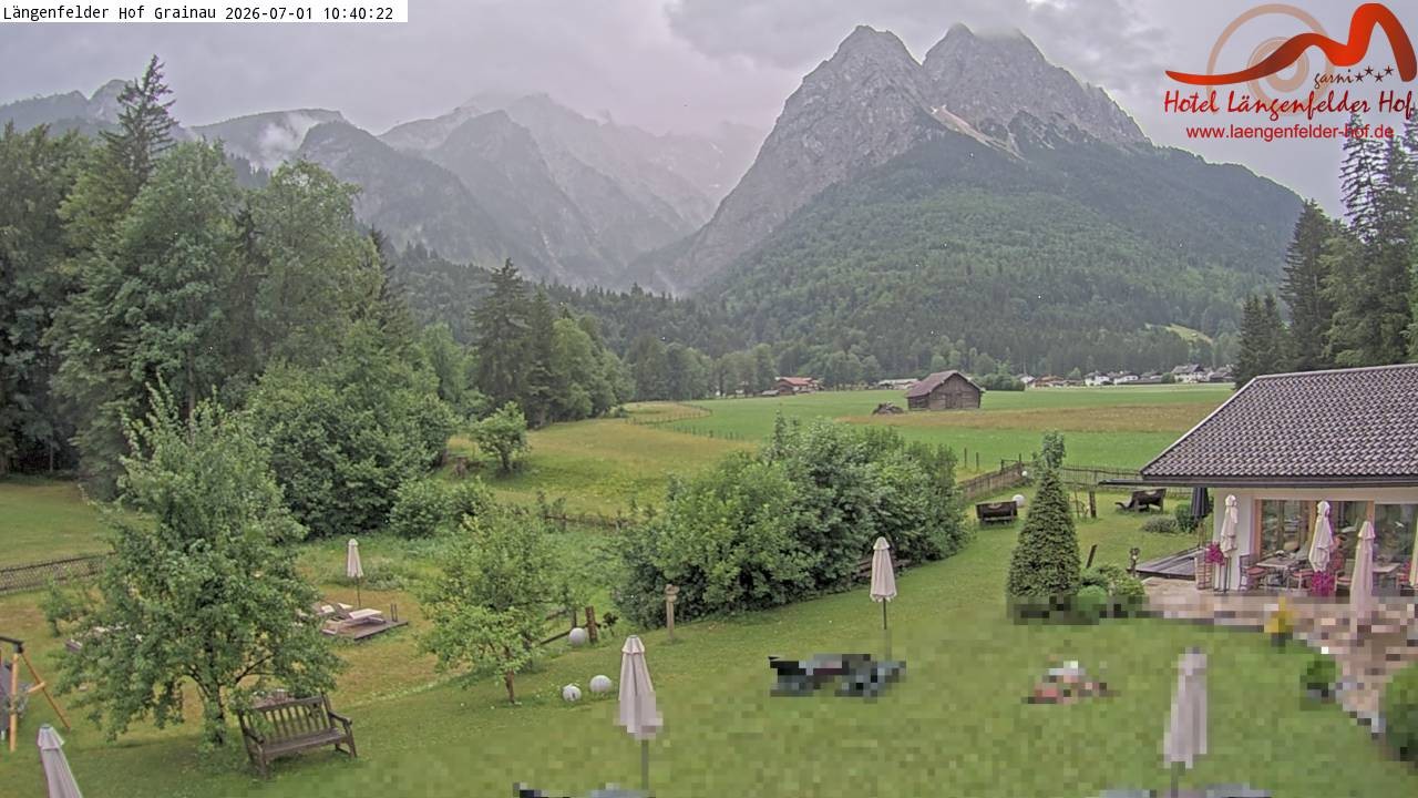 Archived image Grainau - Webcam Hotel Längenfelder Hof