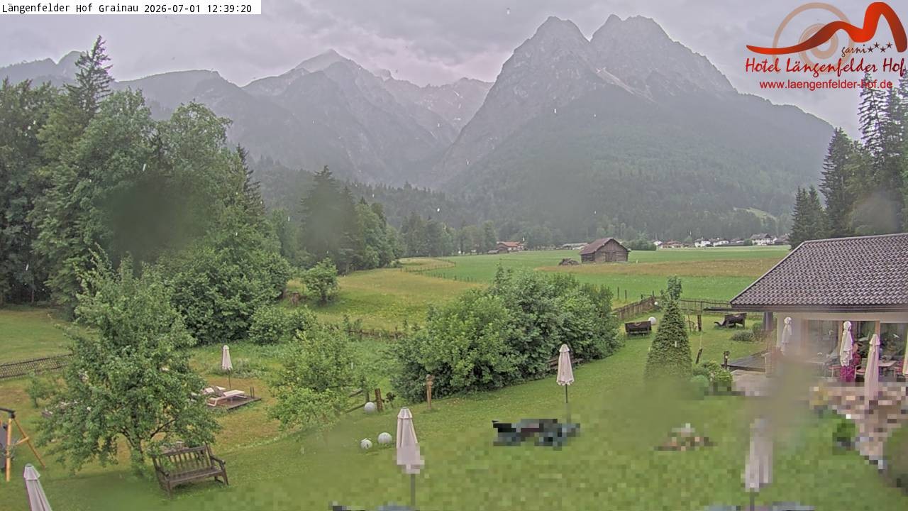 Archived image Grainau - Webcam Hotel Längenfelder Hof