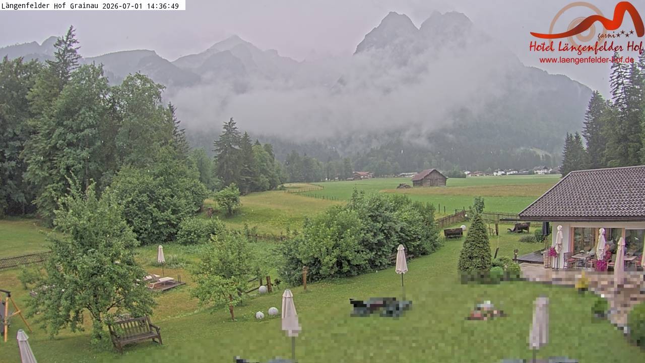 Archived image Grainau - Webcam Hotel Längenfelder Hof