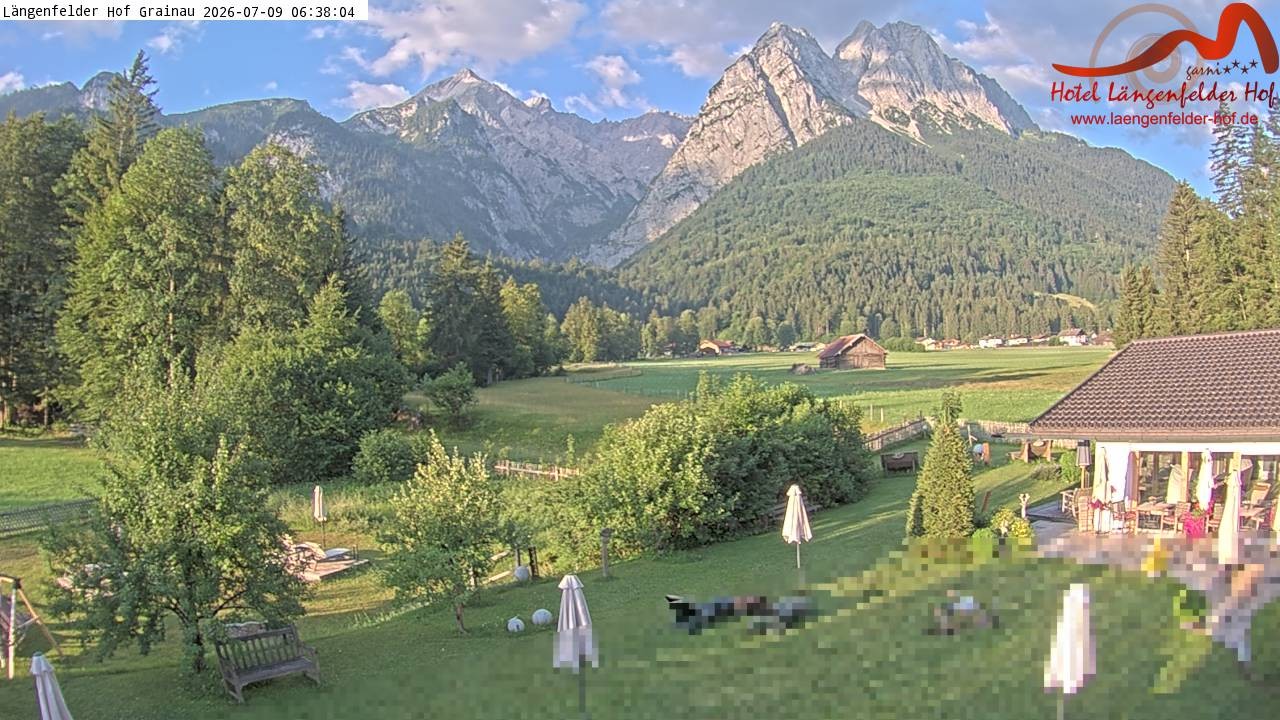 Archived image Grainau - Webcam Hotel Längenfelder Hof