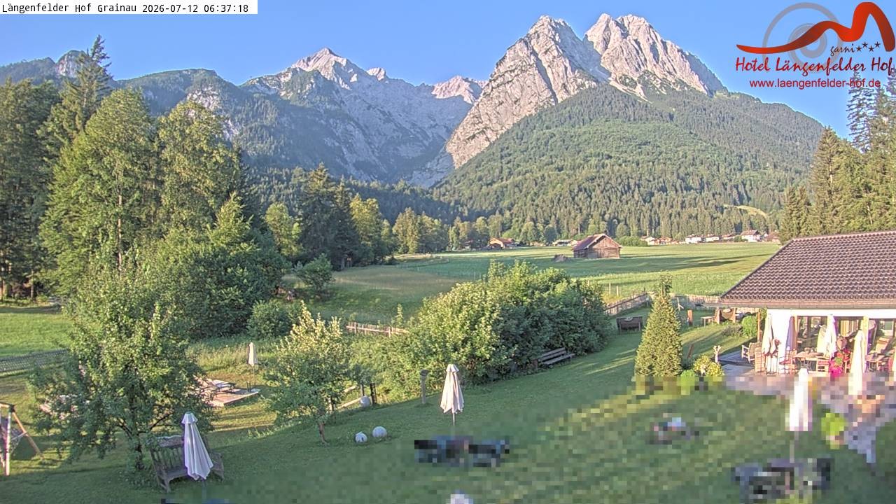Archived image Grainau - Webcam Hotel Längenfelder Hof