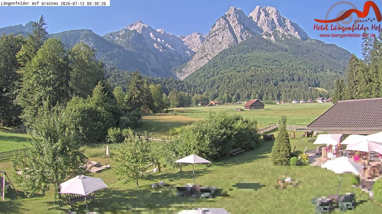 Archived image Grainau - Webcam Hotel Längenfelder Hof