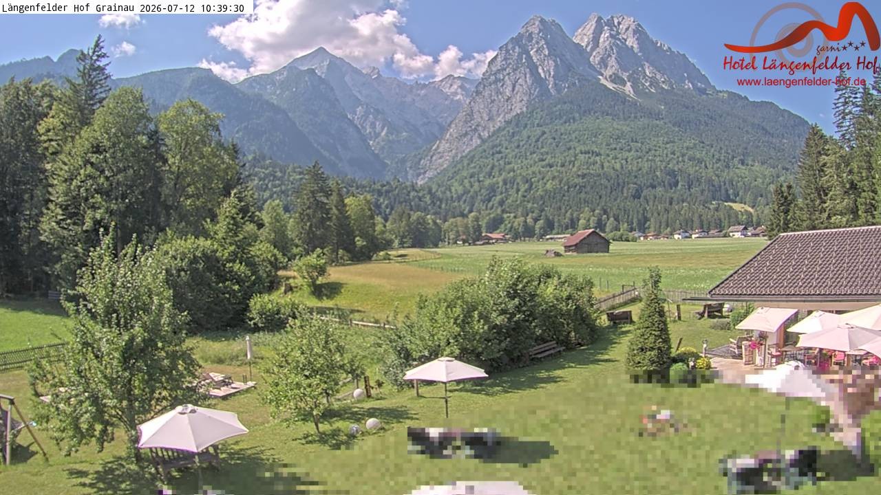 Archived image Grainau - Webcam Hotel Längenfelder Hof
