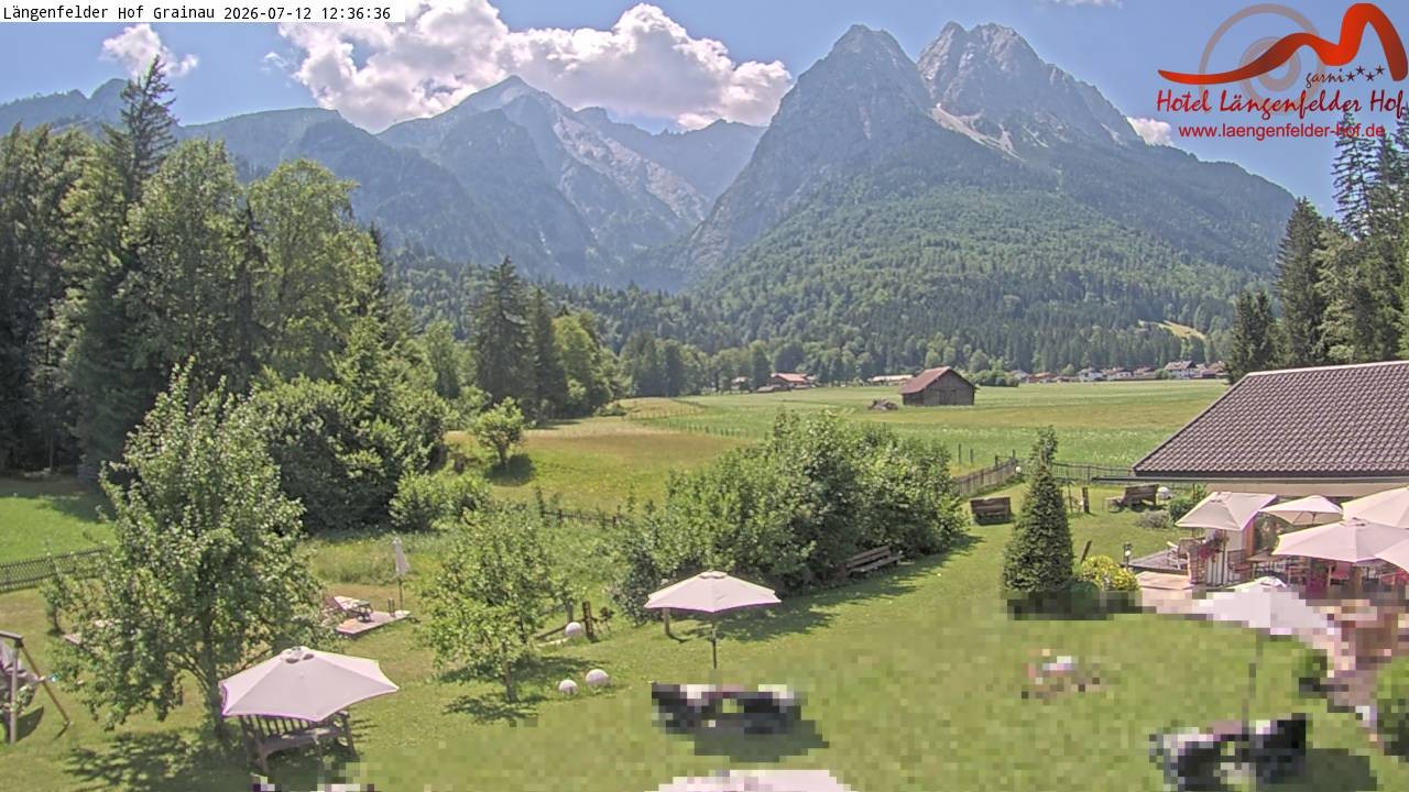 Archived image Grainau - Webcam Hotel Längenfelder Hof