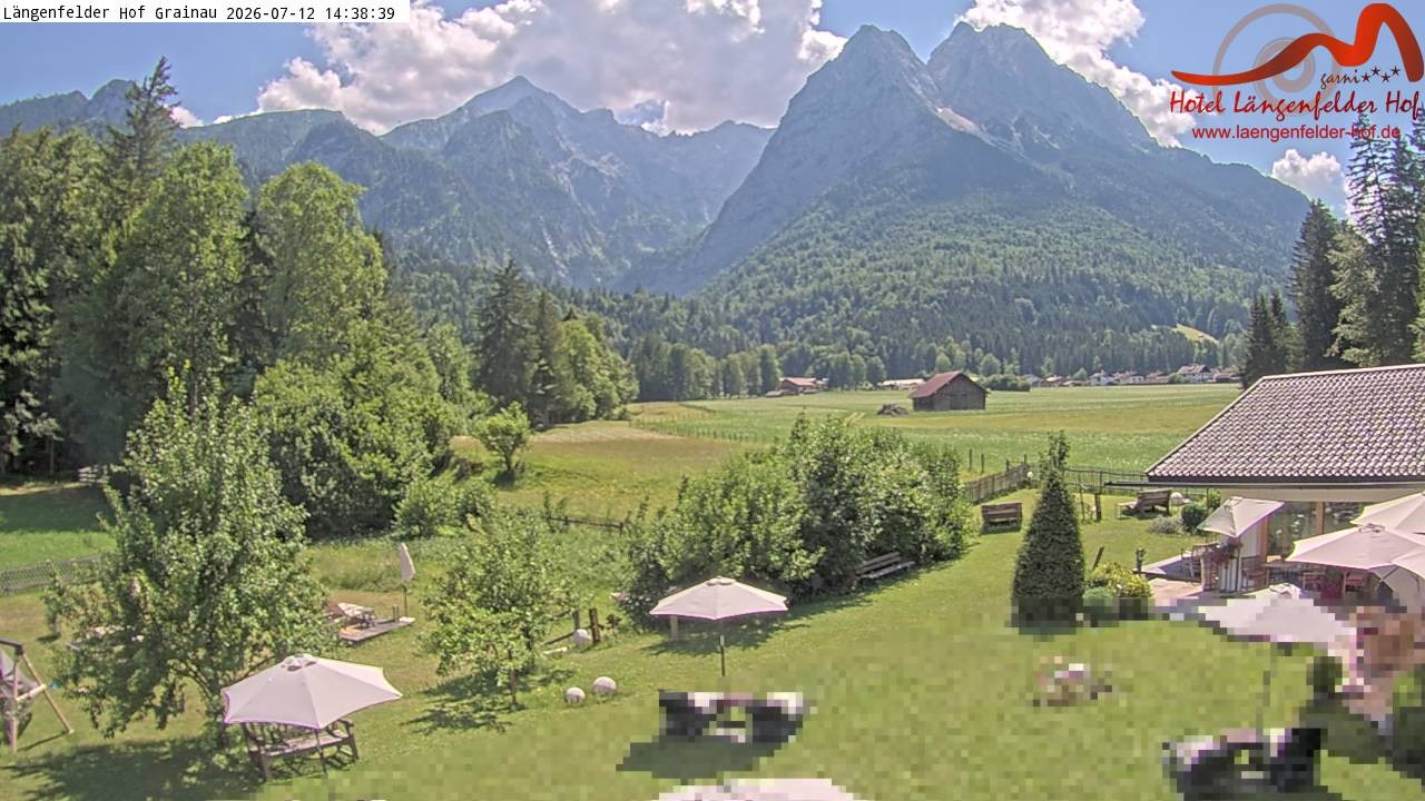 Archived image Grainau - Webcam Hotel Längenfelder Hof