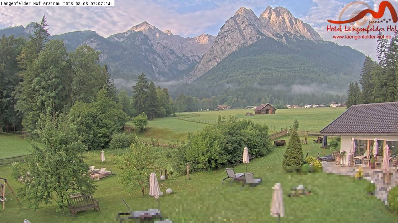 Archived image Grainau - Webcam Hotel Längenfelder Hof