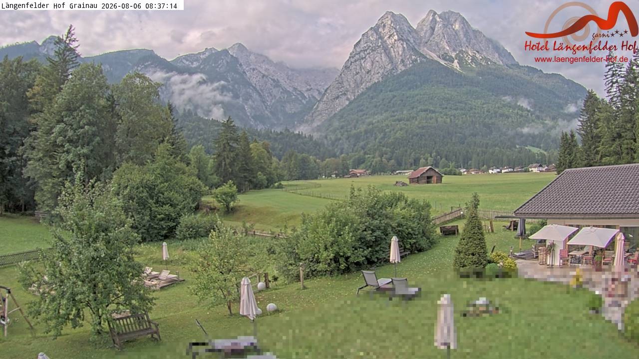Archived image Grainau - Webcam Hotel Längenfelder Hof