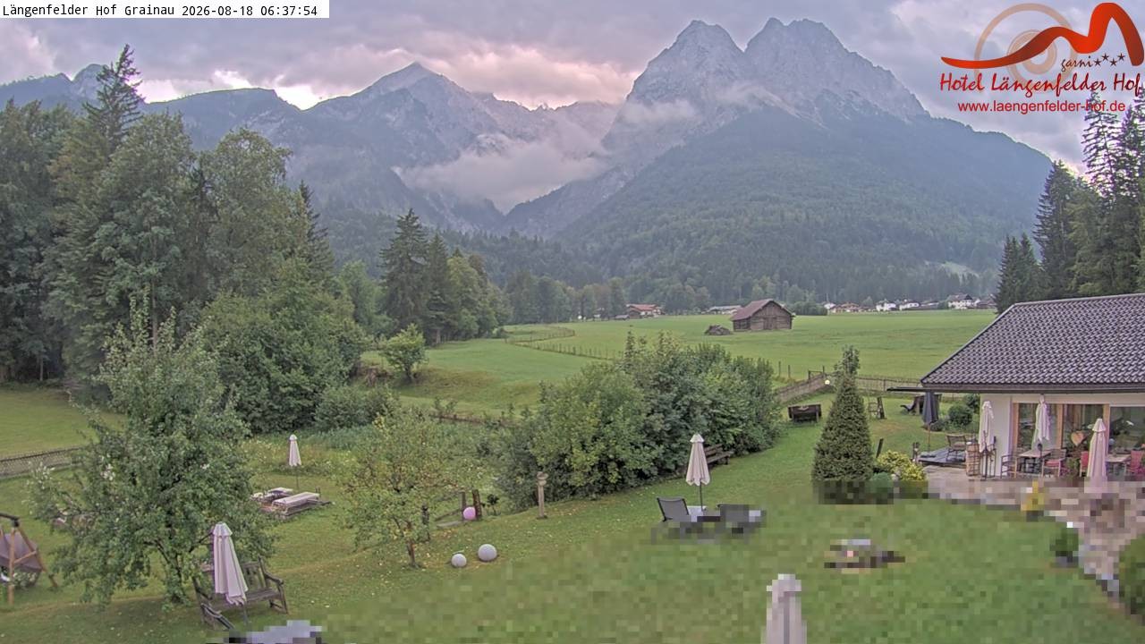 Archived image Grainau - Webcam Hotel Längenfelder Hof