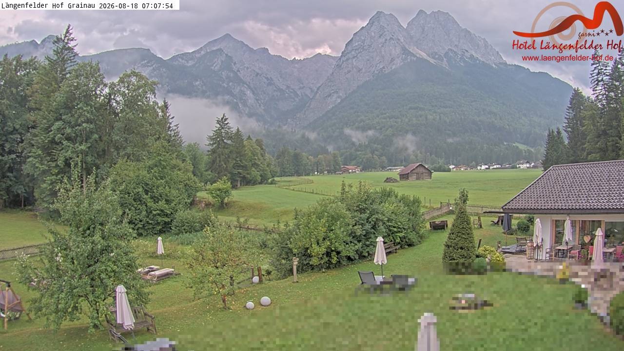 Archived image Grainau - Webcam Hotel Längenfelder Hof