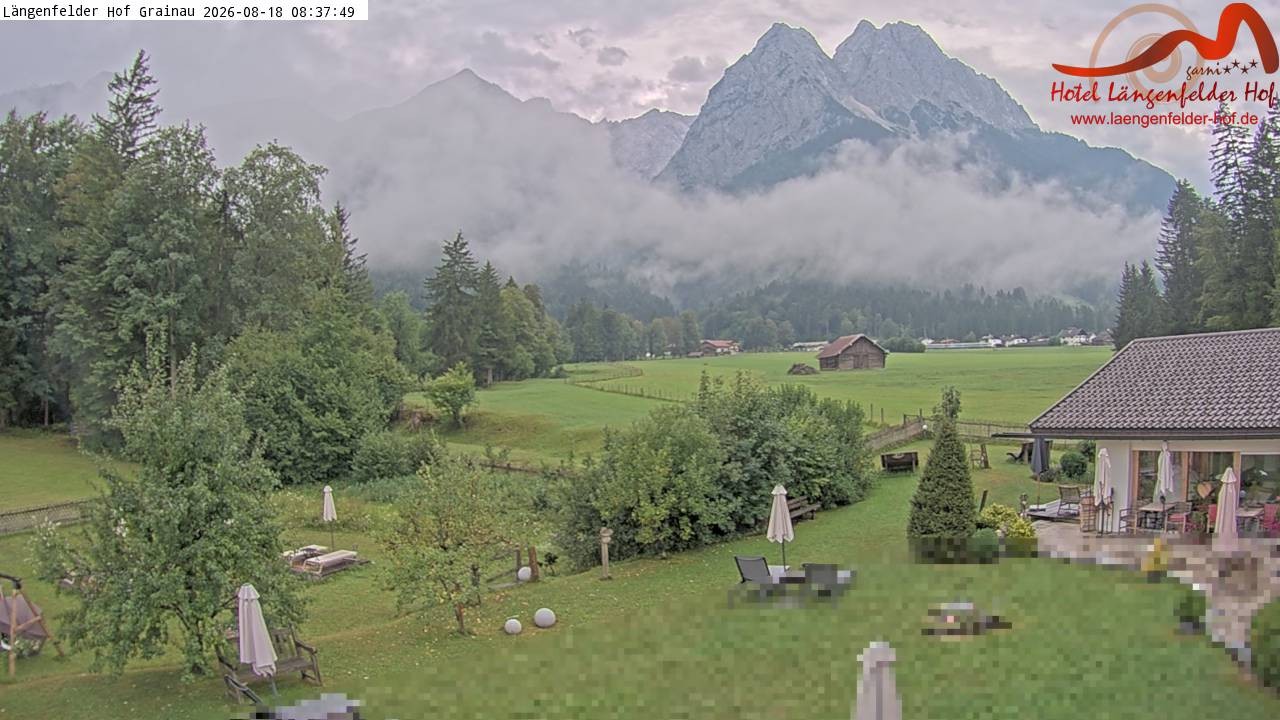 Archived image Grainau - Webcam Hotel Längenfelder Hof