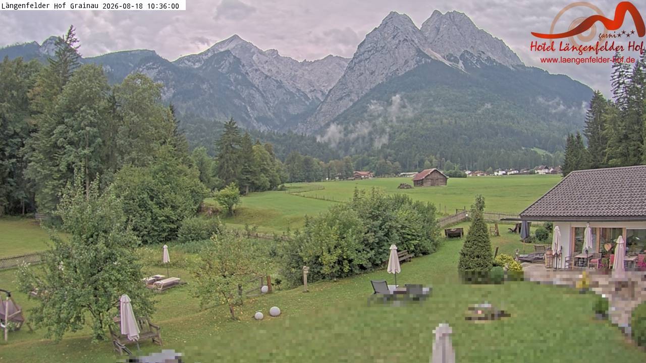 Archived image Grainau - Webcam Hotel Längenfelder Hof