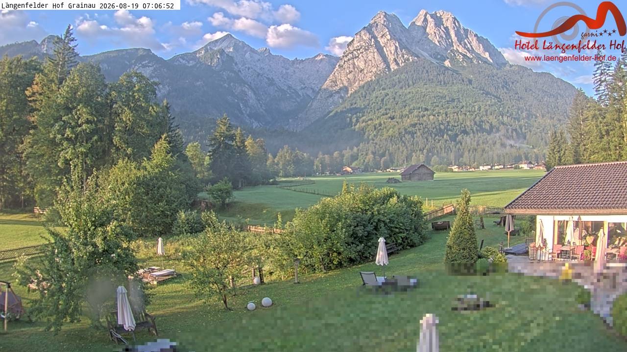Archived image Grainau - Webcam Hotel Längenfelder Hof