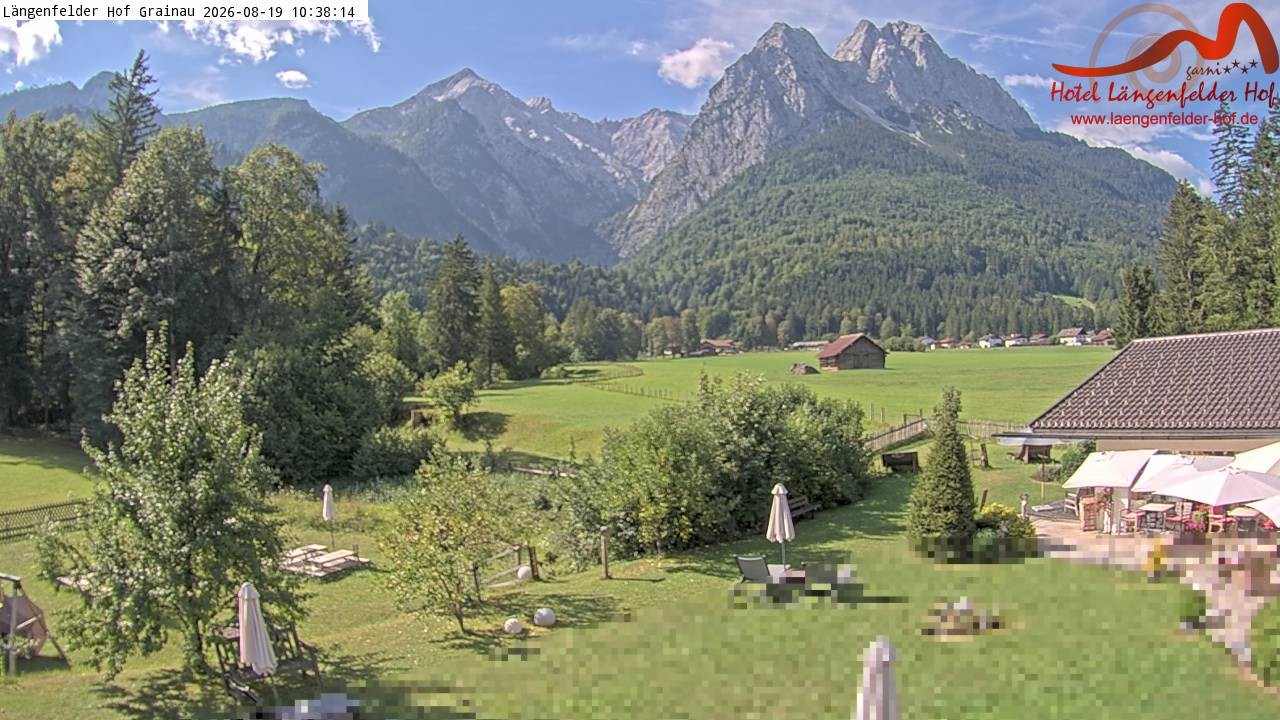 Archived image Grainau - Webcam Hotel Längenfelder Hof