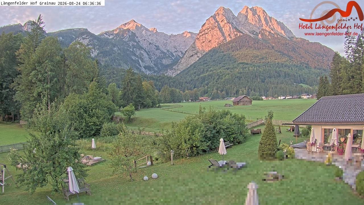 Archived image Grainau - Webcam Hotel Längenfelder Hof