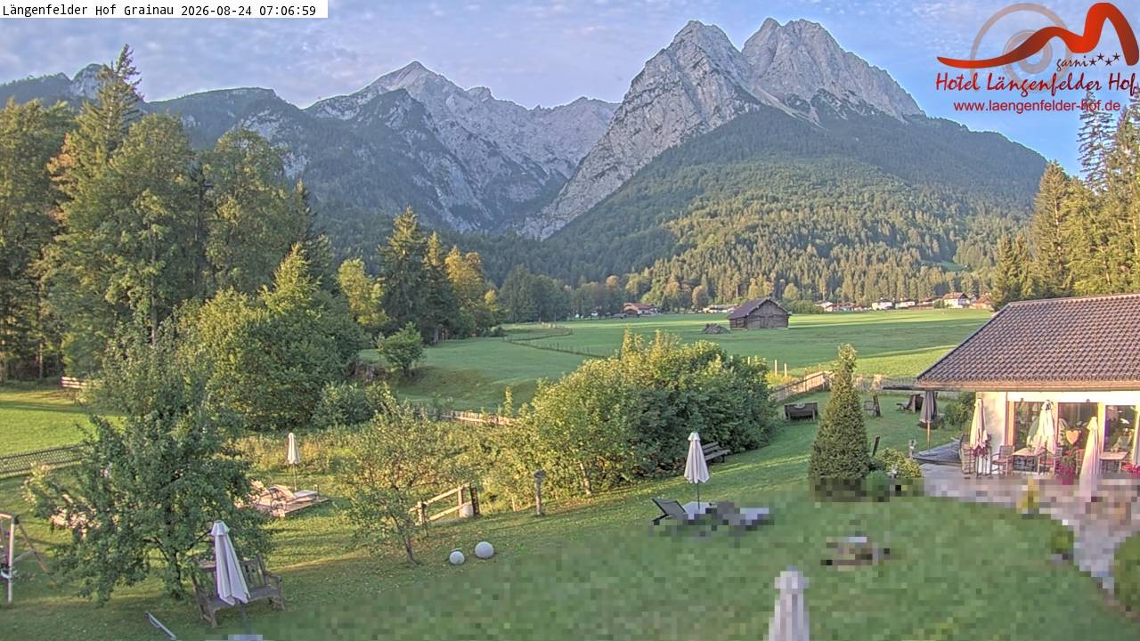 Archived image Grainau - Webcam Hotel Längenfelder Hof