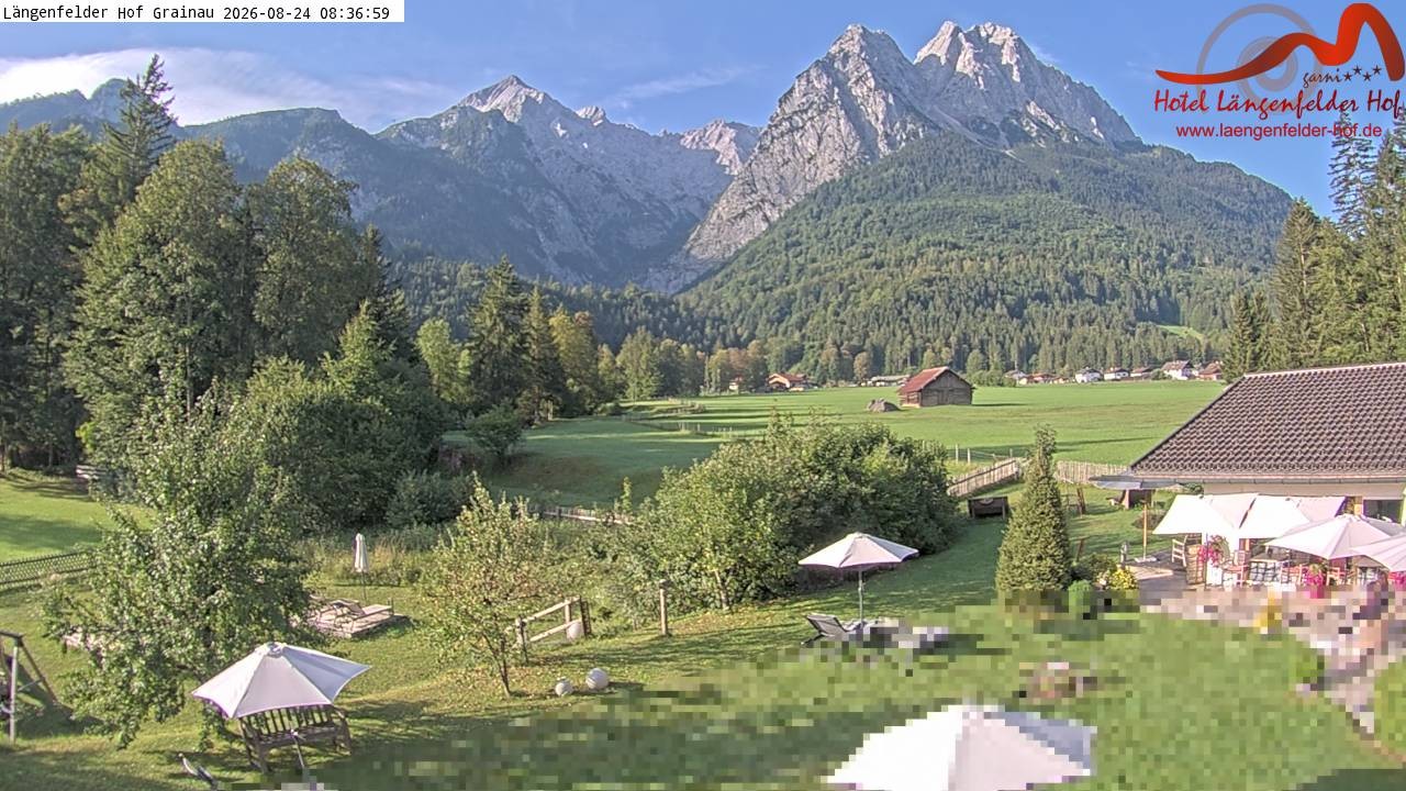 Archived image Grainau - Webcam Hotel Längenfelder Hof