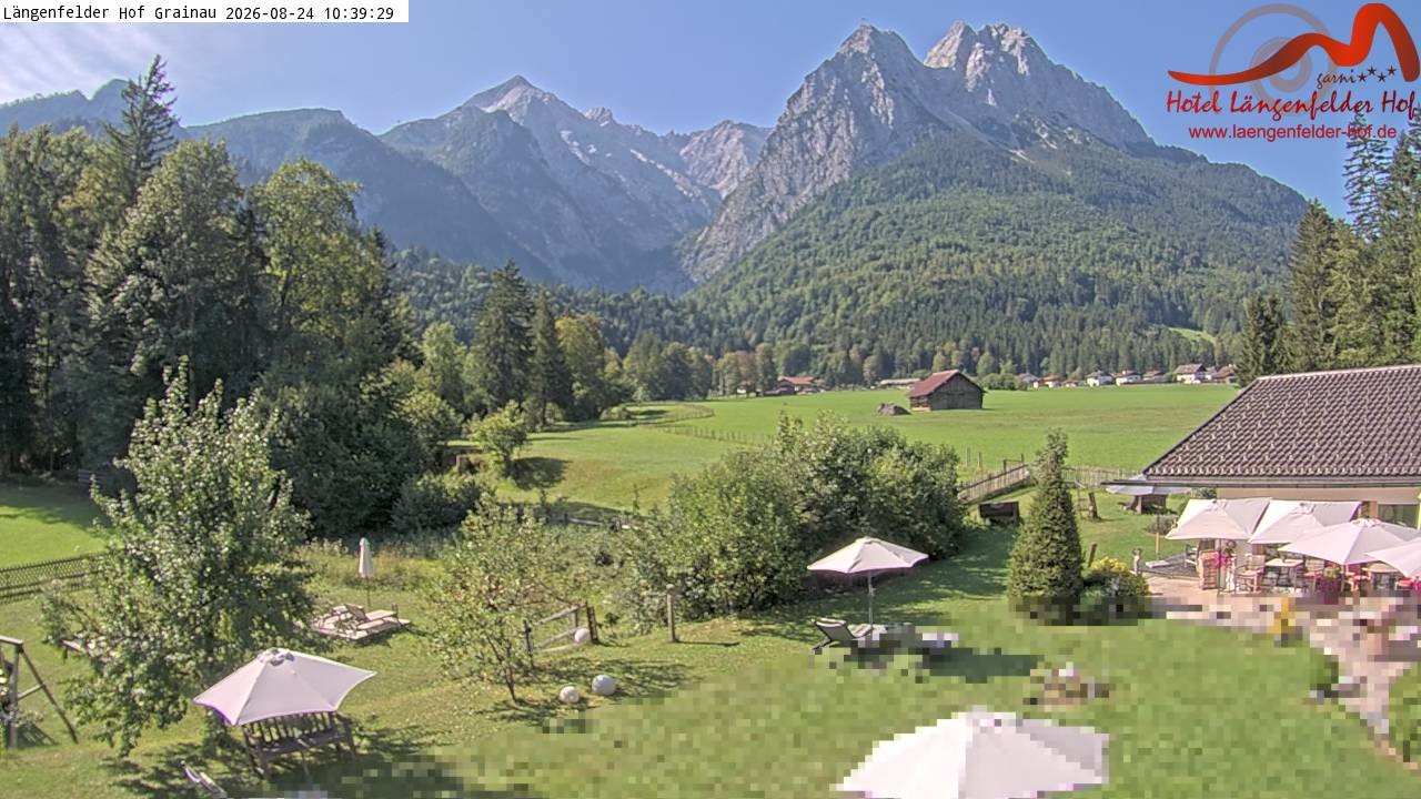 Archived image Grainau - Webcam Hotel Längenfelder Hof