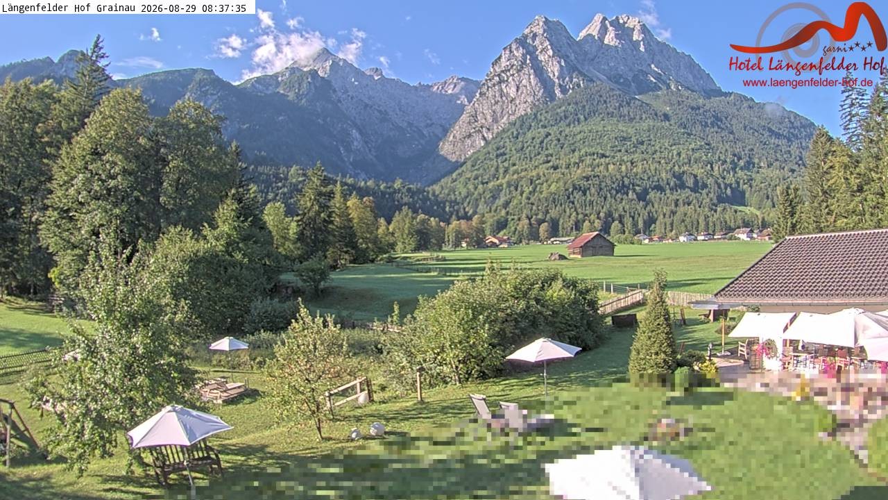 Archived image Grainau - Webcam Hotel Längenfelder Hof