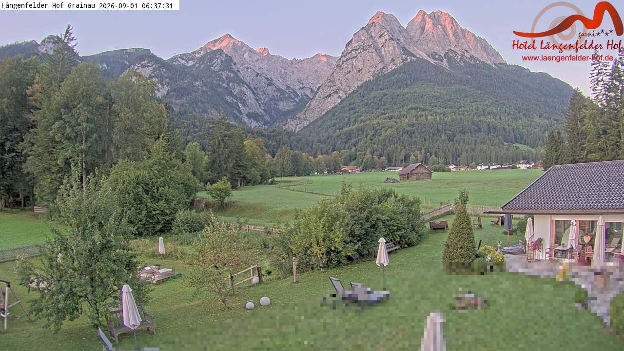 Archived image Grainau - Webcam Hotel Längenfelder Hof