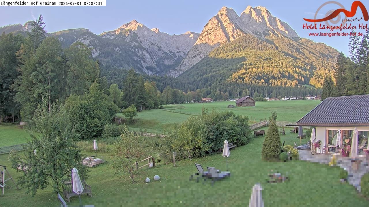 Archived image Grainau - Webcam Hotel Längenfelder Hof
