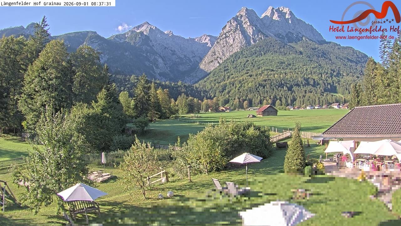 Archived image Grainau - Webcam Hotel Längenfelder Hof