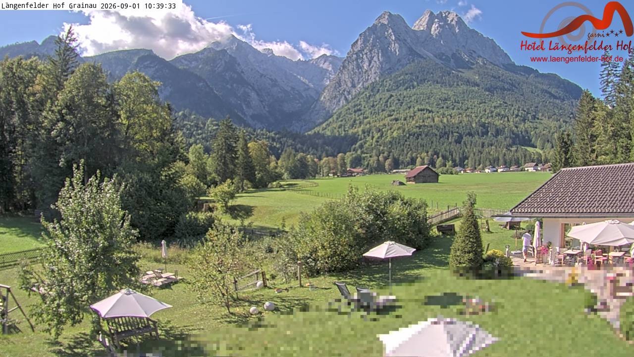 Archived image Grainau - Webcam Hotel Längenfelder Hof