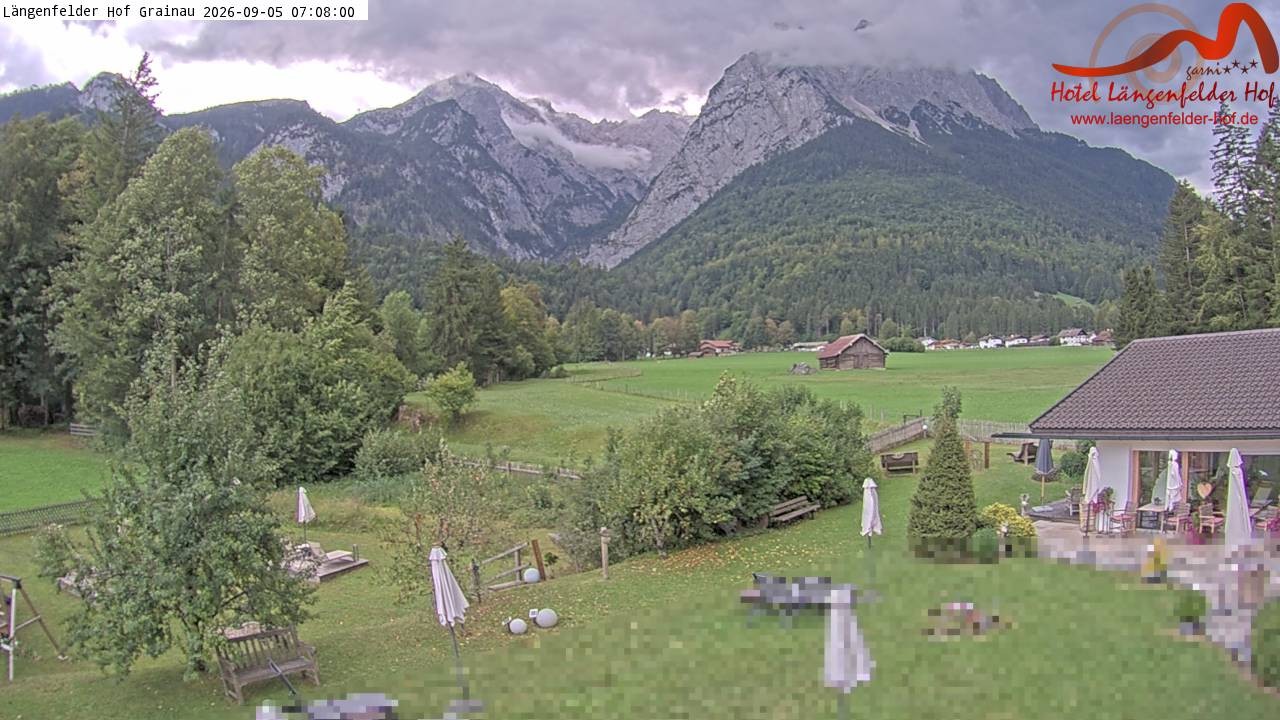 Archived image Grainau - Webcam Hotel Längenfelder Hof