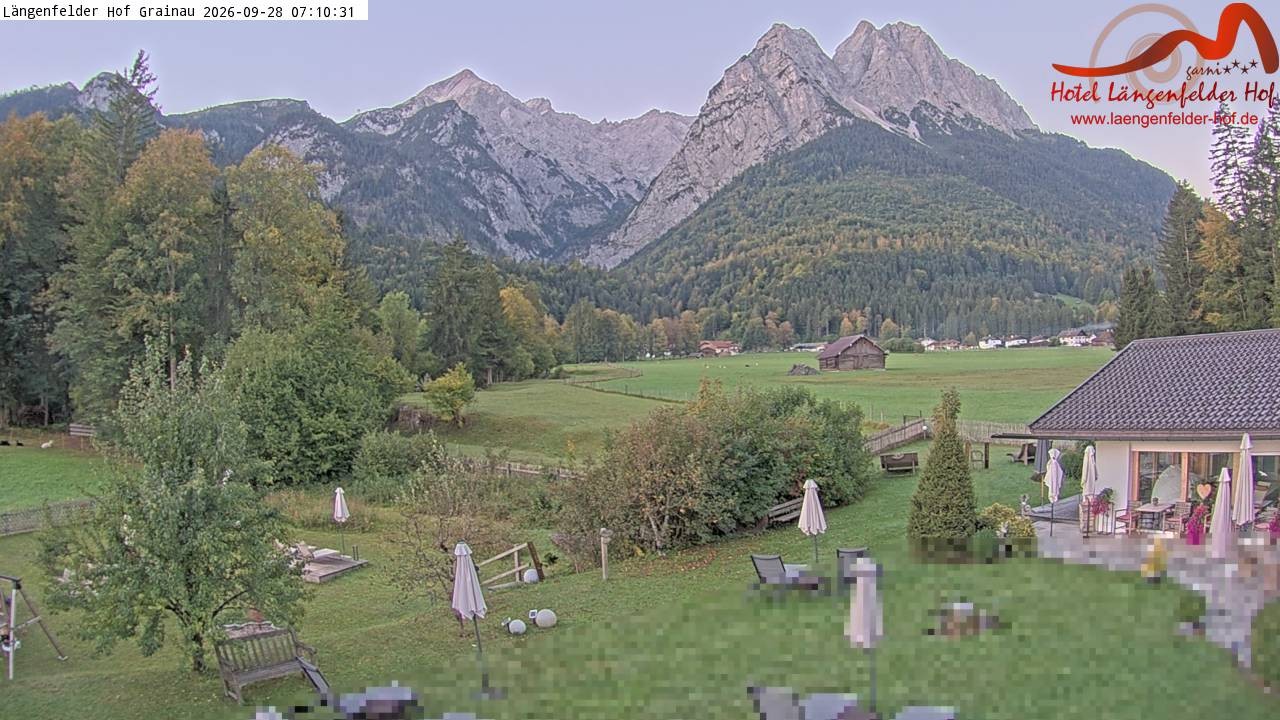Archived image Grainau - Webcam Hotel Längenfelder Hof