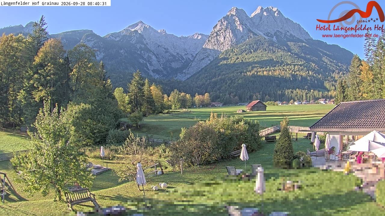 Archived image Grainau - Webcam Hotel Längenfelder Hof