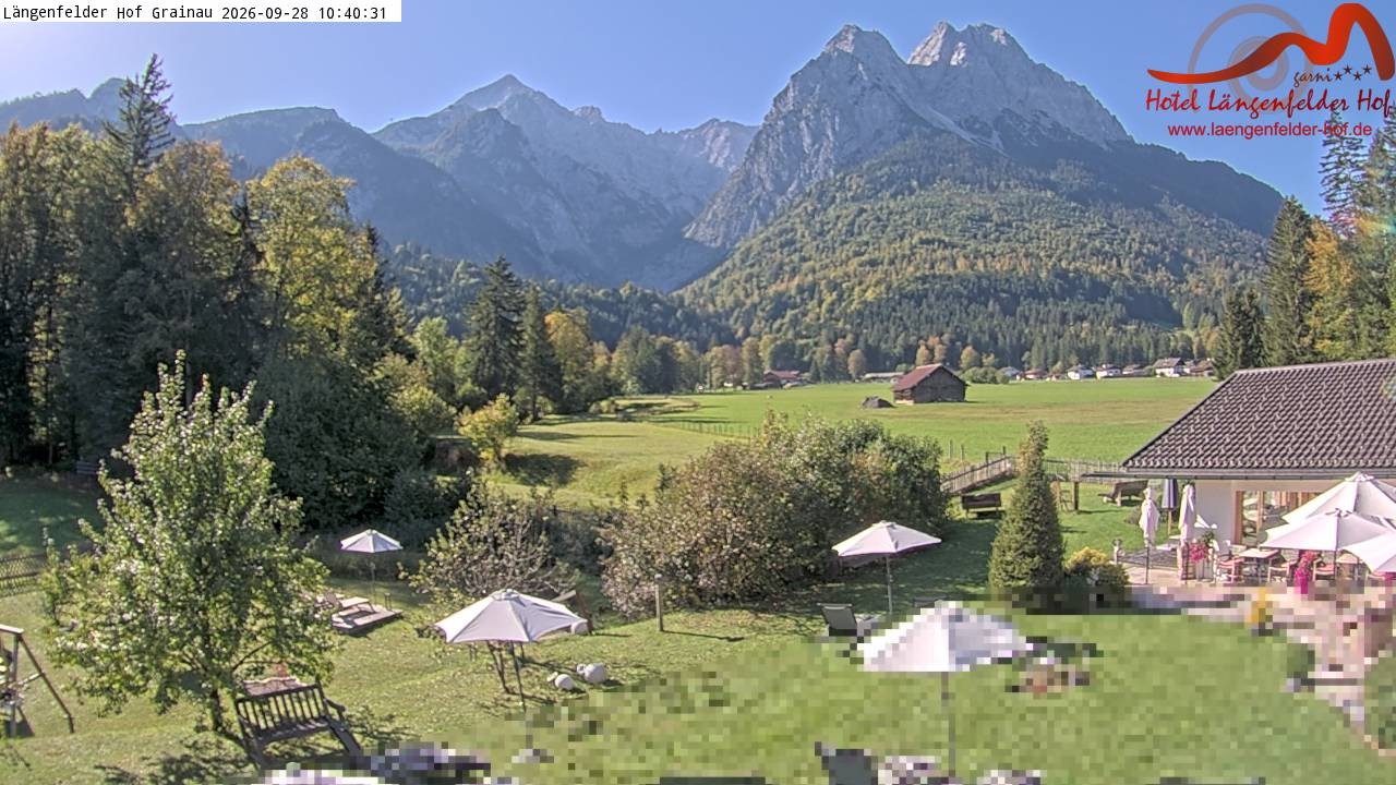 Archived image Grainau - Webcam Hotel Längenfelder Hof