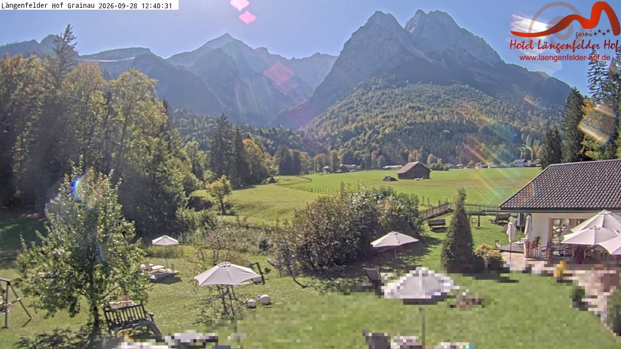 Archived image Grainau - Webcam Hotel Längenfelder Hof