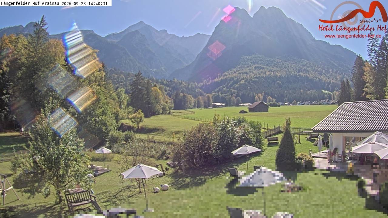 Archived image Grainau - Webcam Hotel Längenfelder Hof