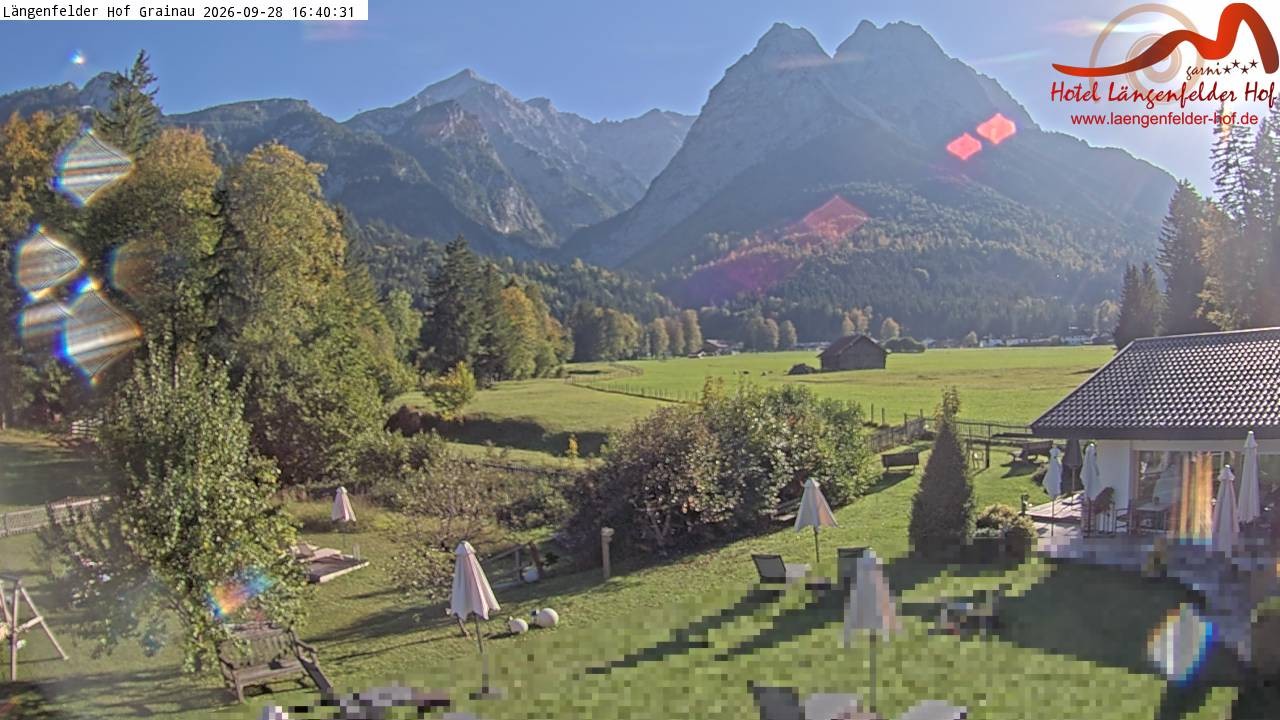 Archived image Grainau - Webcam Hotel Längenfelder Hof