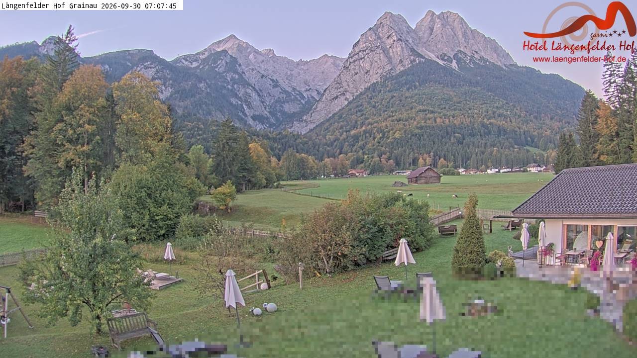 Archived image Grainau - Webcam Hotel Längenfelder Hof