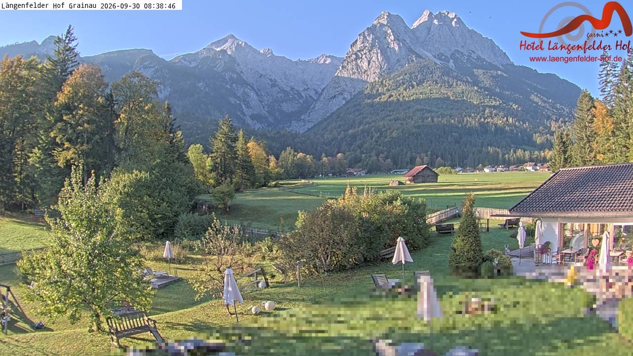 Archived image Grainau - Webcam Hotel Längenfelder Hof
