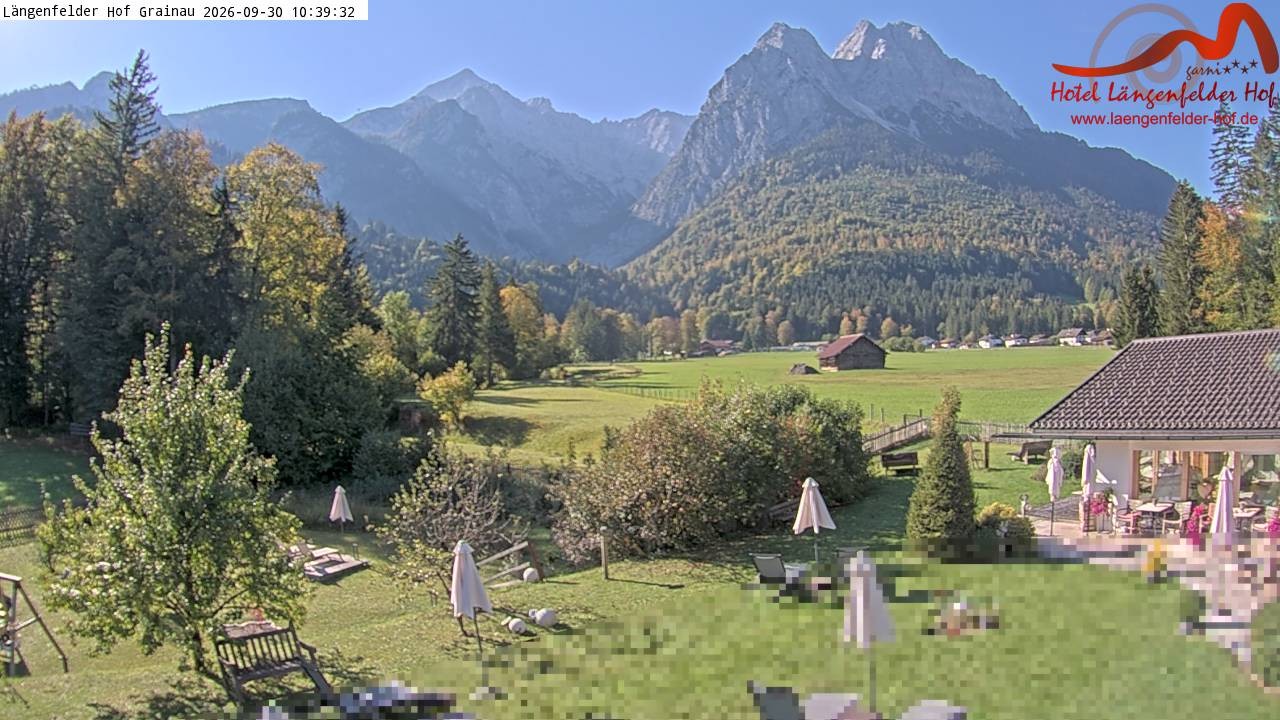 Archived image Grainau - Webcam Hotel Längenfelder Hof