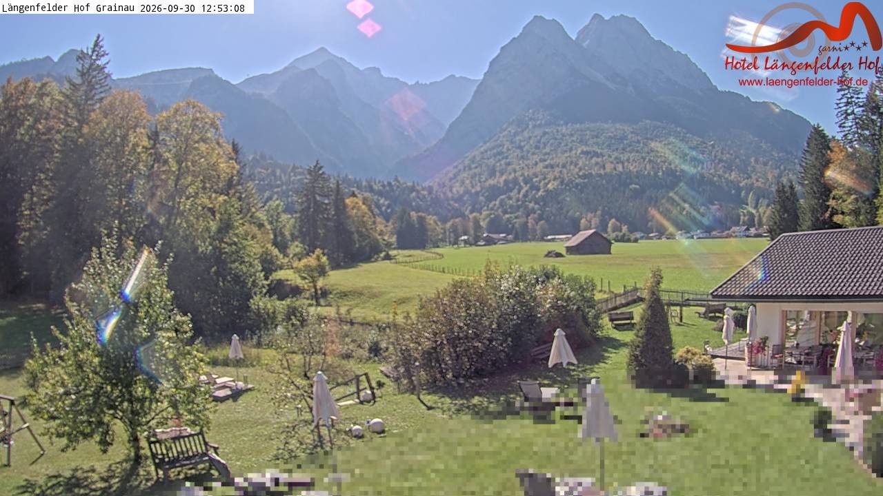 Archived image Grainau - Webcam Hotel Längenfelder Hof