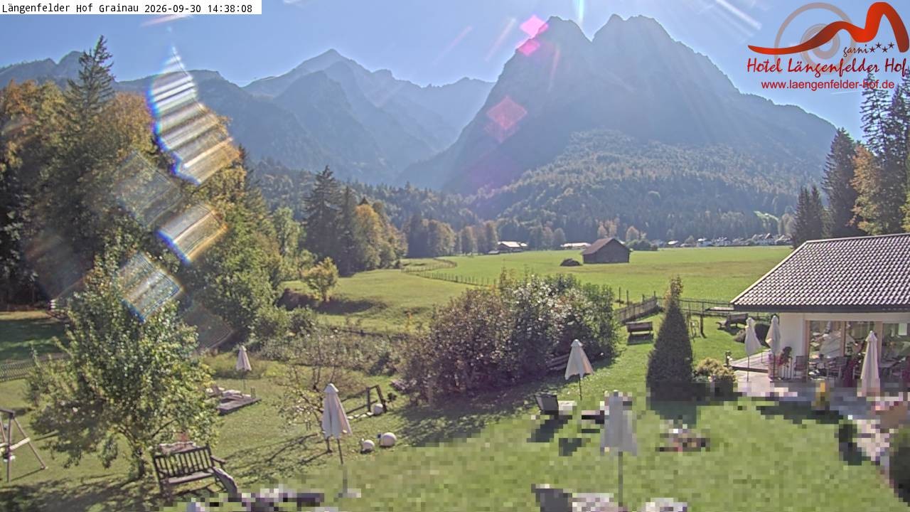 Archived image Grainau - Webcam Hotel Längenfelder Hof