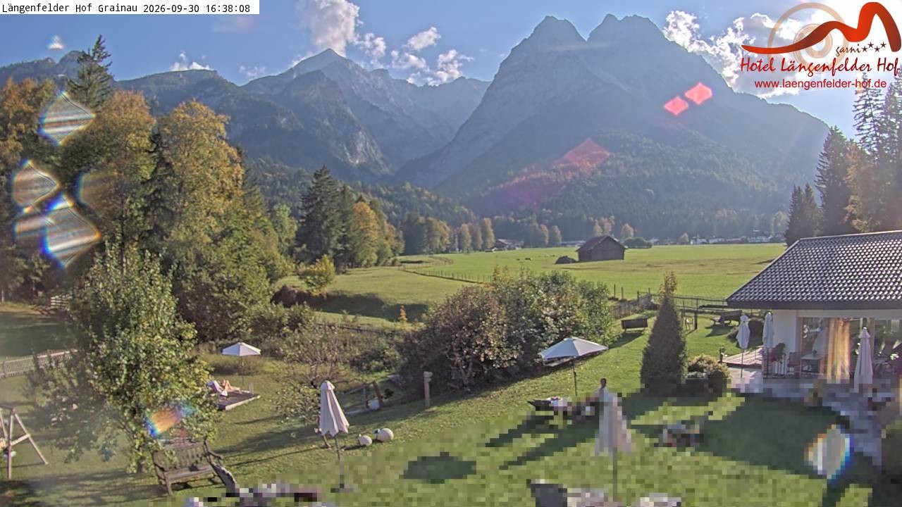 Archived image Grainau - Webcam Hotel Längenfelder Hof