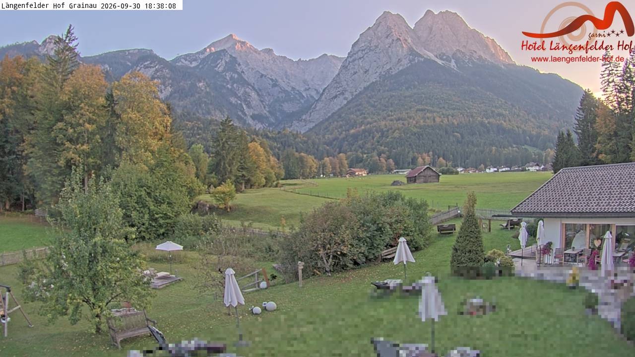 Archived image Grainau - Webcam Hotel Längenfelder Hof