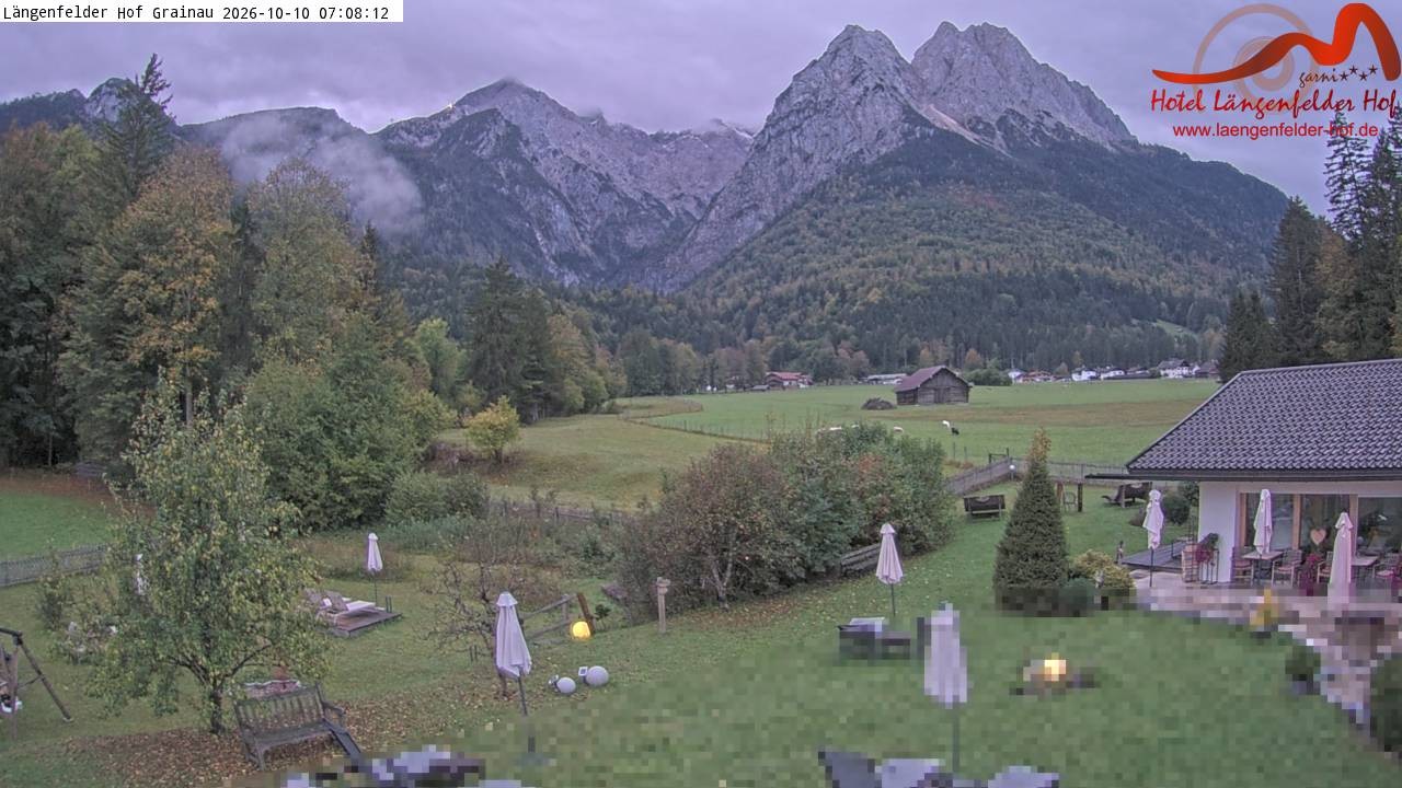 Archived image Grainau - Webcam Hotel Längenfelder Hof