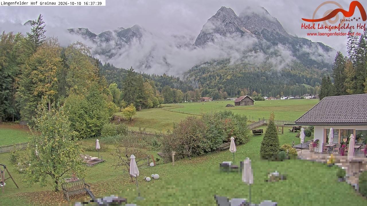Archived image Grainau - Webcam Hotel Längenfelder Hof