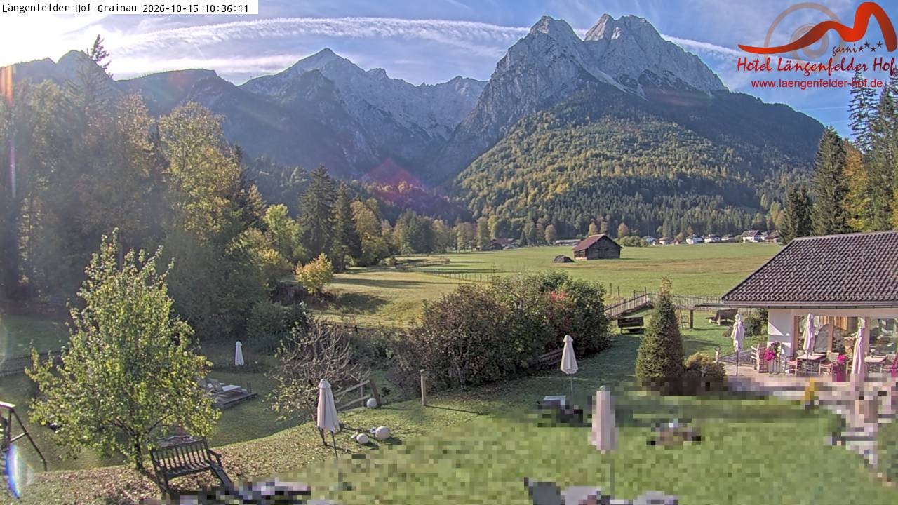 Archived image Grainau - Webcam Hotel Längenfelder Hof