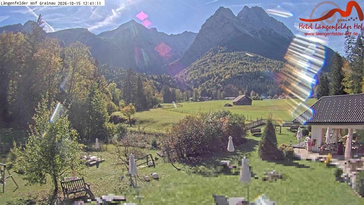 Archived image Grainau - Webcam Hotel Längenfelder Hof