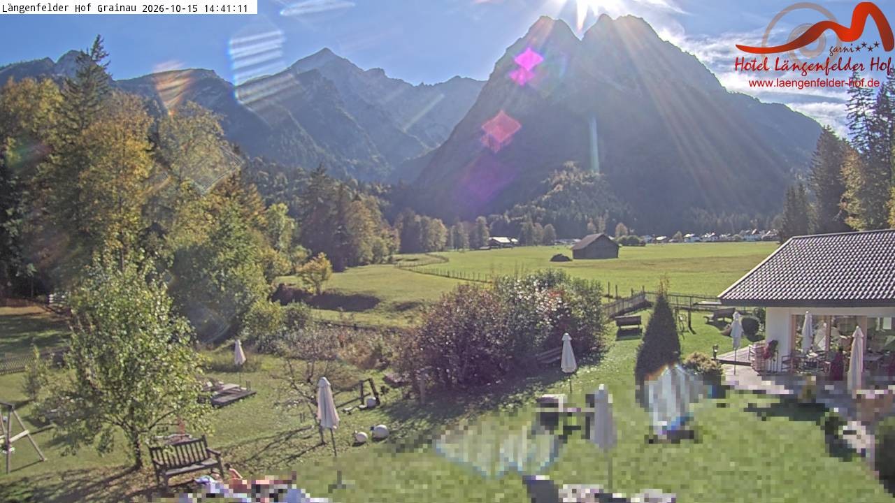 Archived image Grainau - Webcam Hotel Längenfelder Hof