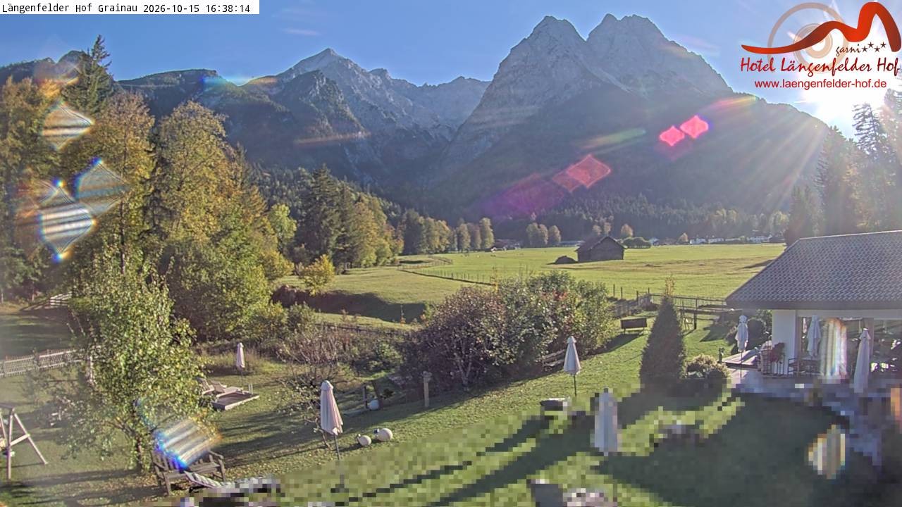 Archived image Grainau - Webcam Hotel Längenfelder Hof