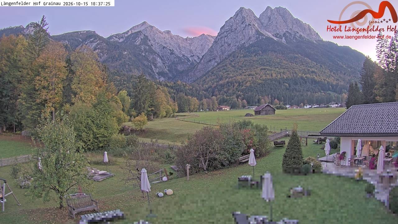 Archived image Grainau - Webcam Hotel Längenfelder Hof