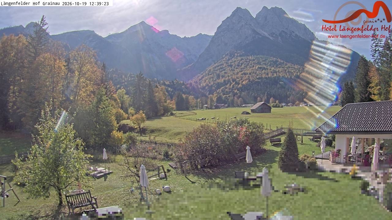 Archived image Grainau - Webcam Hotel Längenfelder Hof