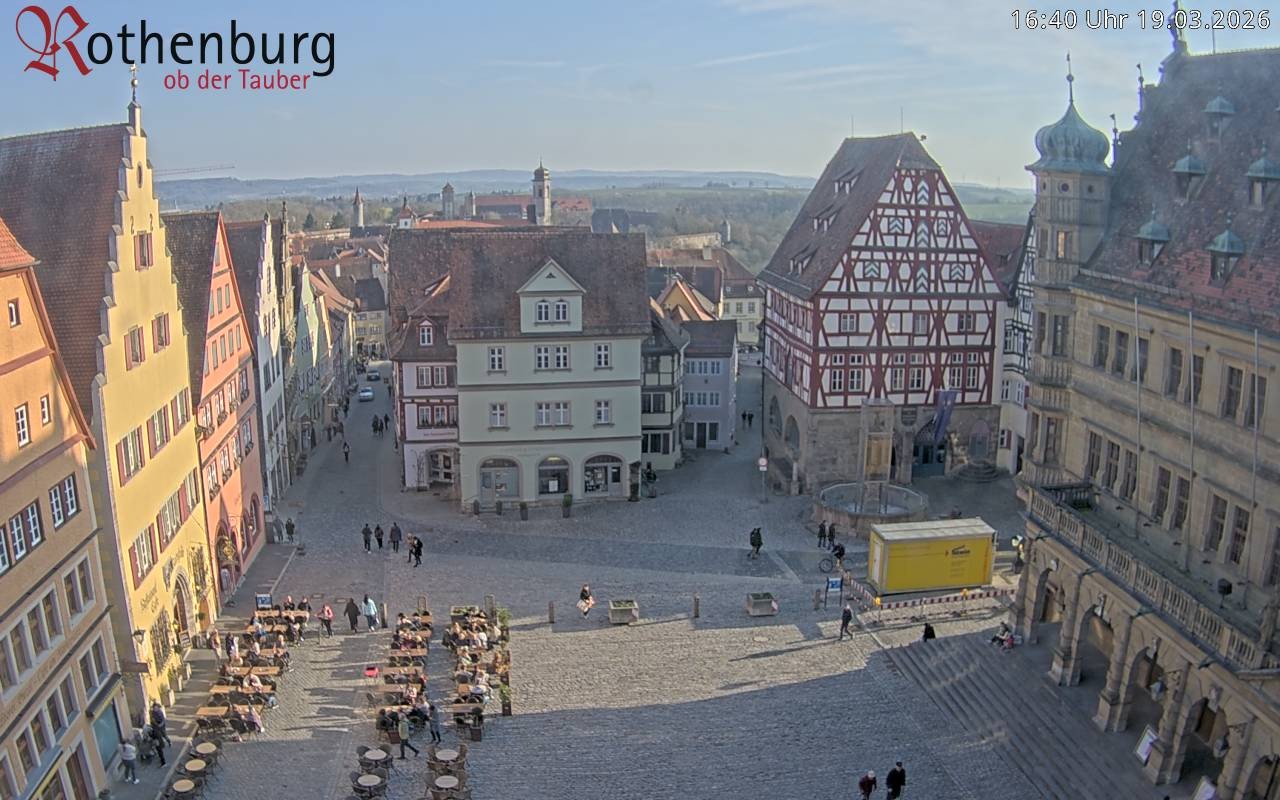 Archived image Webcam Rothenburg ob der Tauber - Market Square